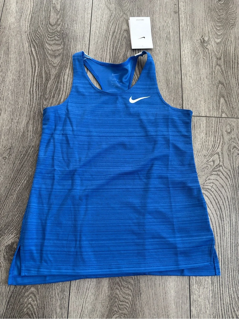 Nike kids Bright Blue Racerback running shirt